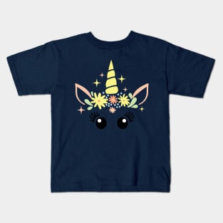 Unicorn Face with sparkles and Kids T-Shirt